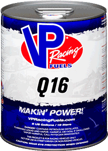 VP Racing Fuels – Q16 – 5 Gal. Oxygenated, Leaded Drag Race Fuel