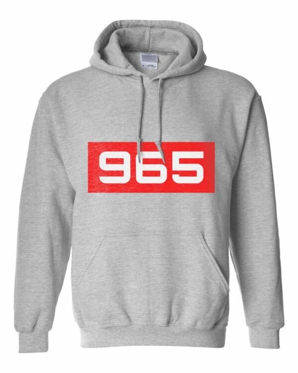 Drag 965 Gray Hoodie With 965 Logo