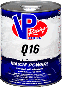 VP Racing Fuels – Q16 – 5 Gal. Oxygenated, Leaded Drag Race Fuel